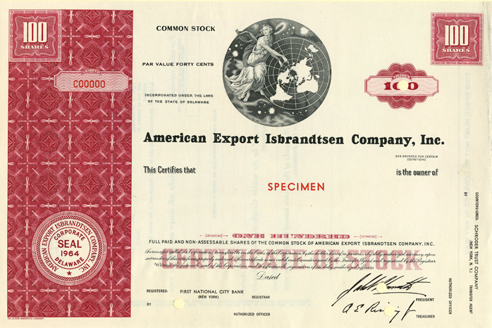 American Export Isbrandtsen Co., Inc. - Stock Certificate
